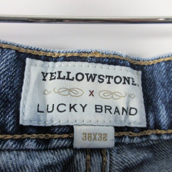 Yellowstone X Lucky Brand 363 Vintage Straight Selvedge Jeans Men's 38 Blue 804 - Picture 3 of 14